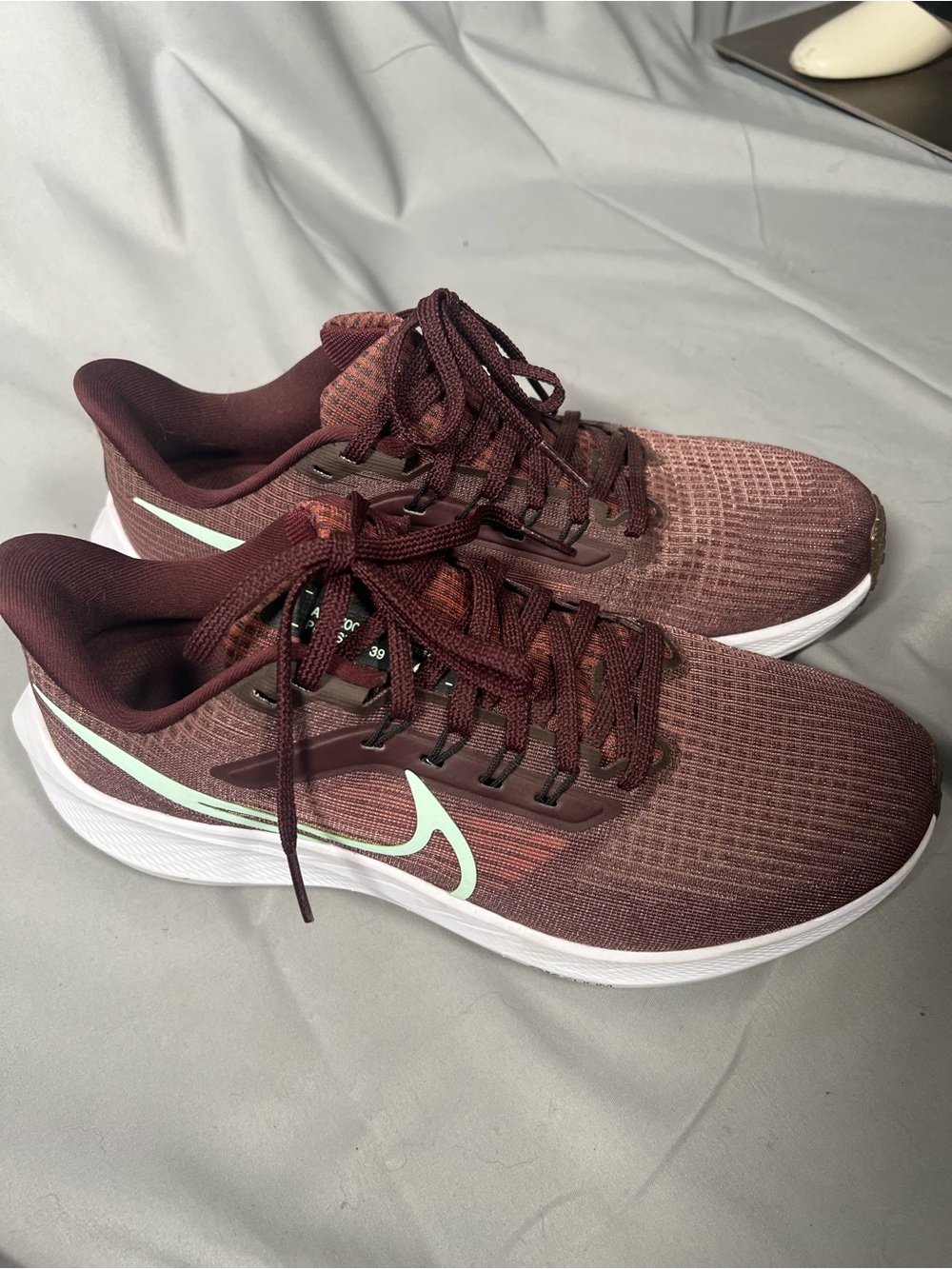Nike Women's Burgundy Running Shoes with Mint Swoosh